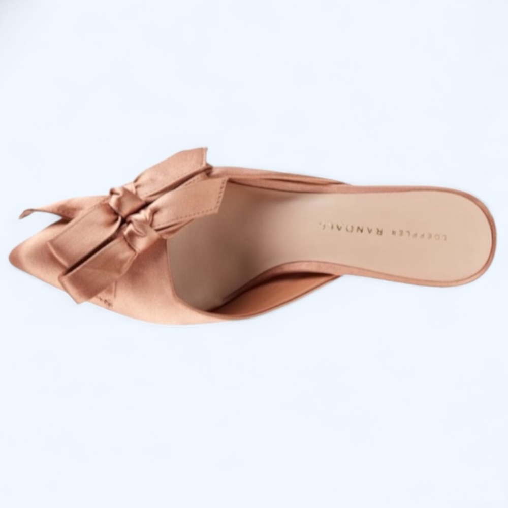New Loeffler Randall x Anthropologie Fabienne 7 Pink Blush Double Bow Satin Mule - Picture 9 of 12